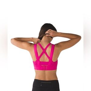 Lululemon Pink Energy Oxygen Sports Bra Strappy Back Medium Yoga Women’s 4